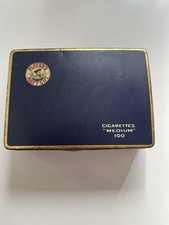 Vintage Players Navy Cut Cigarettes “Medium 100” Tobacco Tin. Blue & Gold