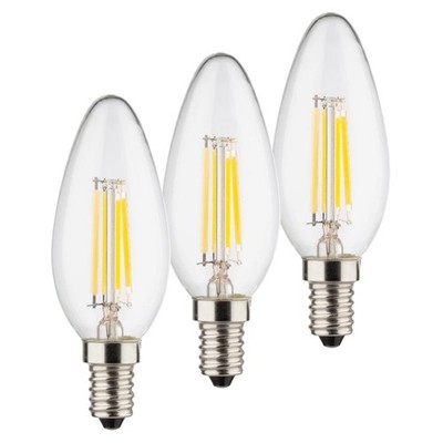 3 x Müller-Licht LED Filament Kerze 3W = 25W E14 klar 250lm warmweiß HD95 Ra>95