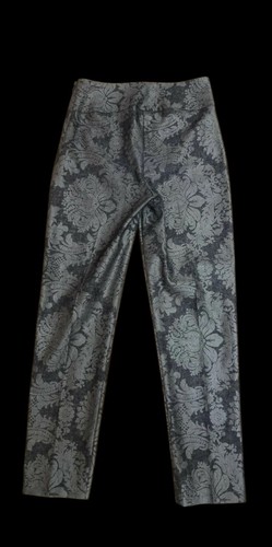 Joseph Ribkoff Silver Gray Shimmery Floral Dress Pants 8 NWOT - Picture 4 of 6