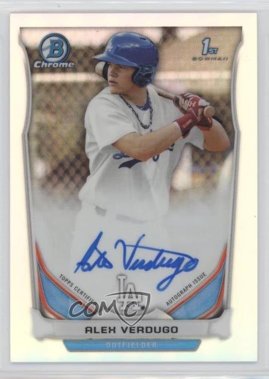 2014 Bowman Draft Chrome Pick Refractor Alex Verdugo #BCA-AV Auto y8h