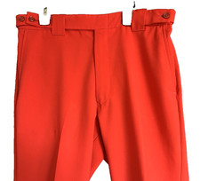 Vintage 60s 70s Pants Mens 32 x33 Polyester Leisure Suit Disco True Red