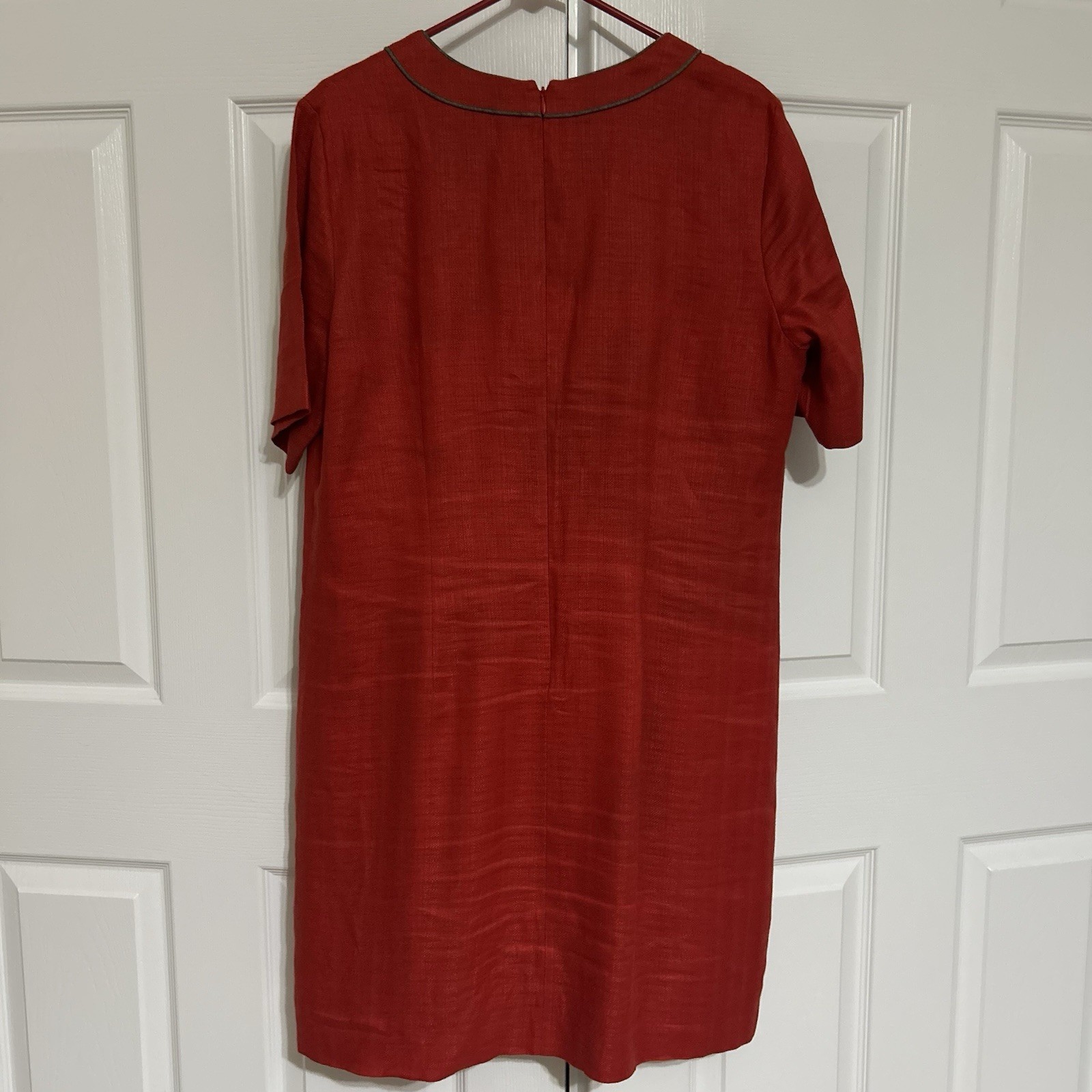 Pendleton Red-Orange Lora V-neck Shift Dress Size… - image 4