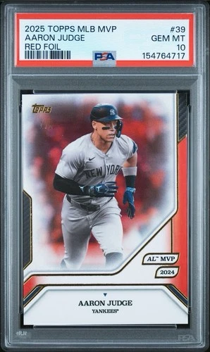 2025 Topps MVP Collection Aaron Judge 39 Red Foil /5 PSA 10 Yankees