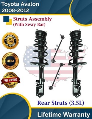 New OE Rear Struts W/Sway Bar Toyota Avalon For 2008-2012 3.5L Lifetime Warranty