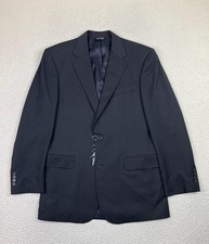 Jos A Bank Suit Jacket Mens 42L Dark Navy Stripe Wool Blend Signature 2 Button