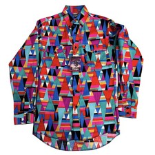VTG Wrangler Checotah Western Shirt Teepee Southwestern Aztec USA Mens S NWT