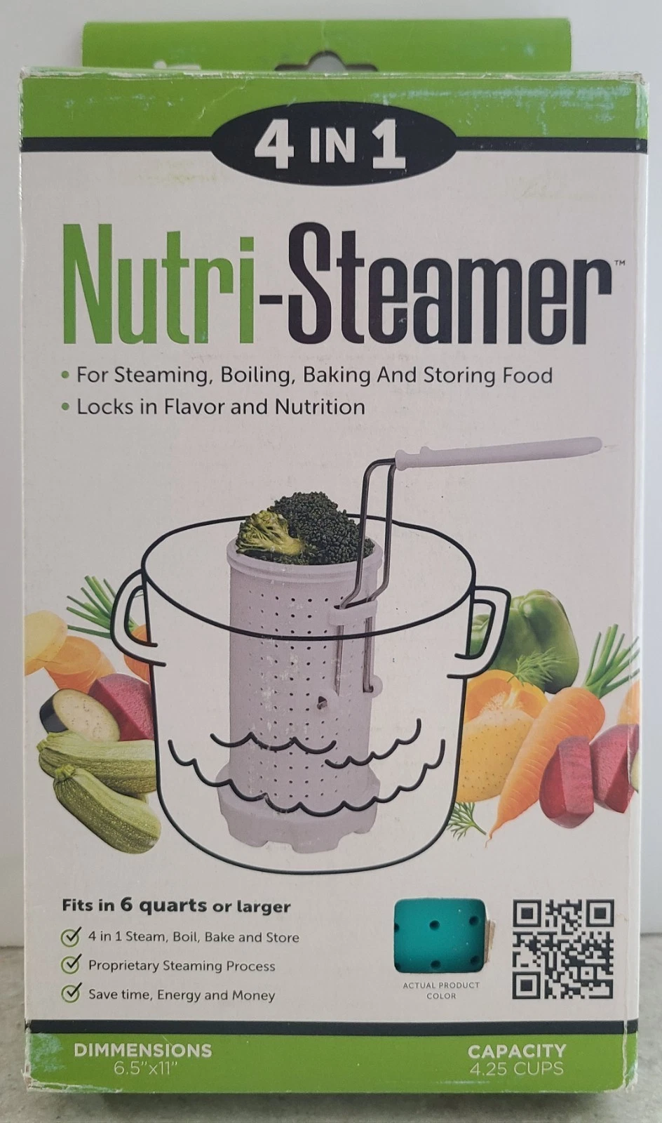 Malana's Kitchen 4 in 1 Nutri-Steamer Steam, Boil, Bake, Store 4.25 Cups NEW