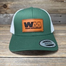 Waste Management leather patch Trucker hat