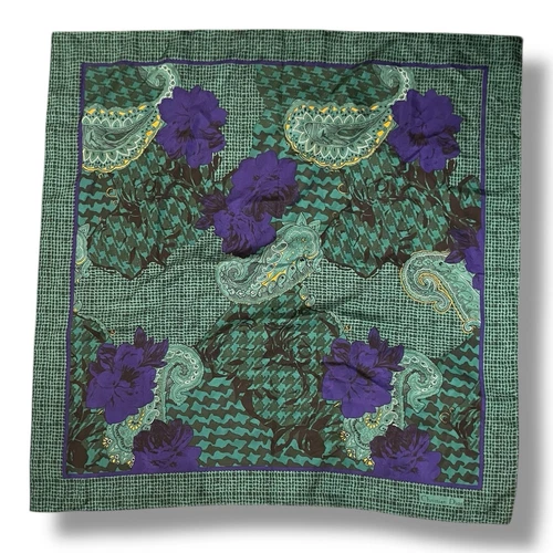 Foulard Christian Dior vintage années 80 100% soie écharpes cachemire foulard floral Corée