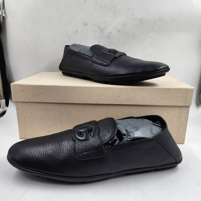 Dolce & Gabbana Leather Driver Loafers Men's 42.5 Black Slip