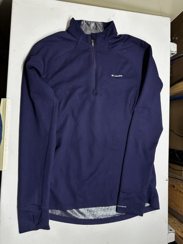 Columbia Womens Quarter-Zip Long Sleeve Omni-Heat, Pullover Small Purple Heavy