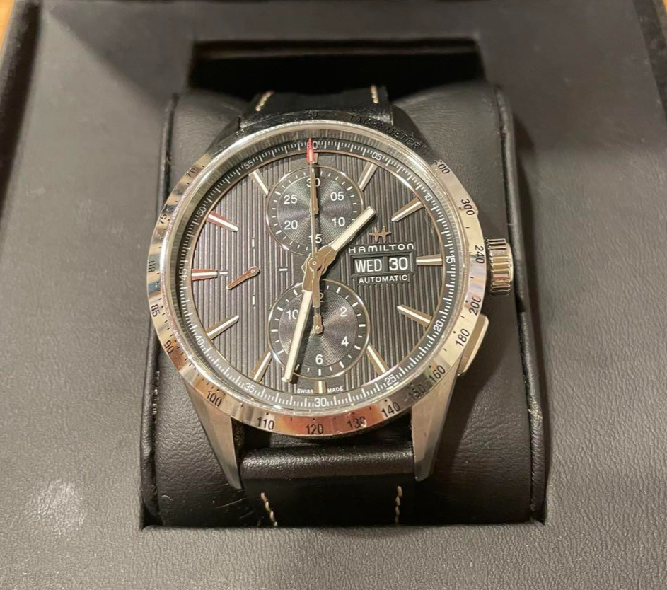 HAMILTON Broadway H435160 Black Automatic Chronograph Mens Watch Japan Import