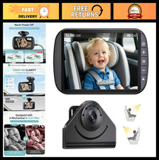Wireless Baby Car Monitor - 1080P HD Rear Seat Camera, 4.3" Screen, Night Vision