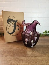 Don Fenton Signed Large Vase Grapevine Amethyst Purple Hand Made 10.5"