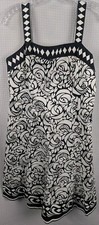 Nine West Sleeveless Fit & Flare Black/White Geometric Print Dress NEW Size 12