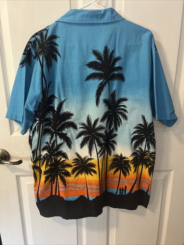 Vintage Windswept Bahamas Caribbean Button Up Hawaiian Shirt Size Large - Picture 4 of 6