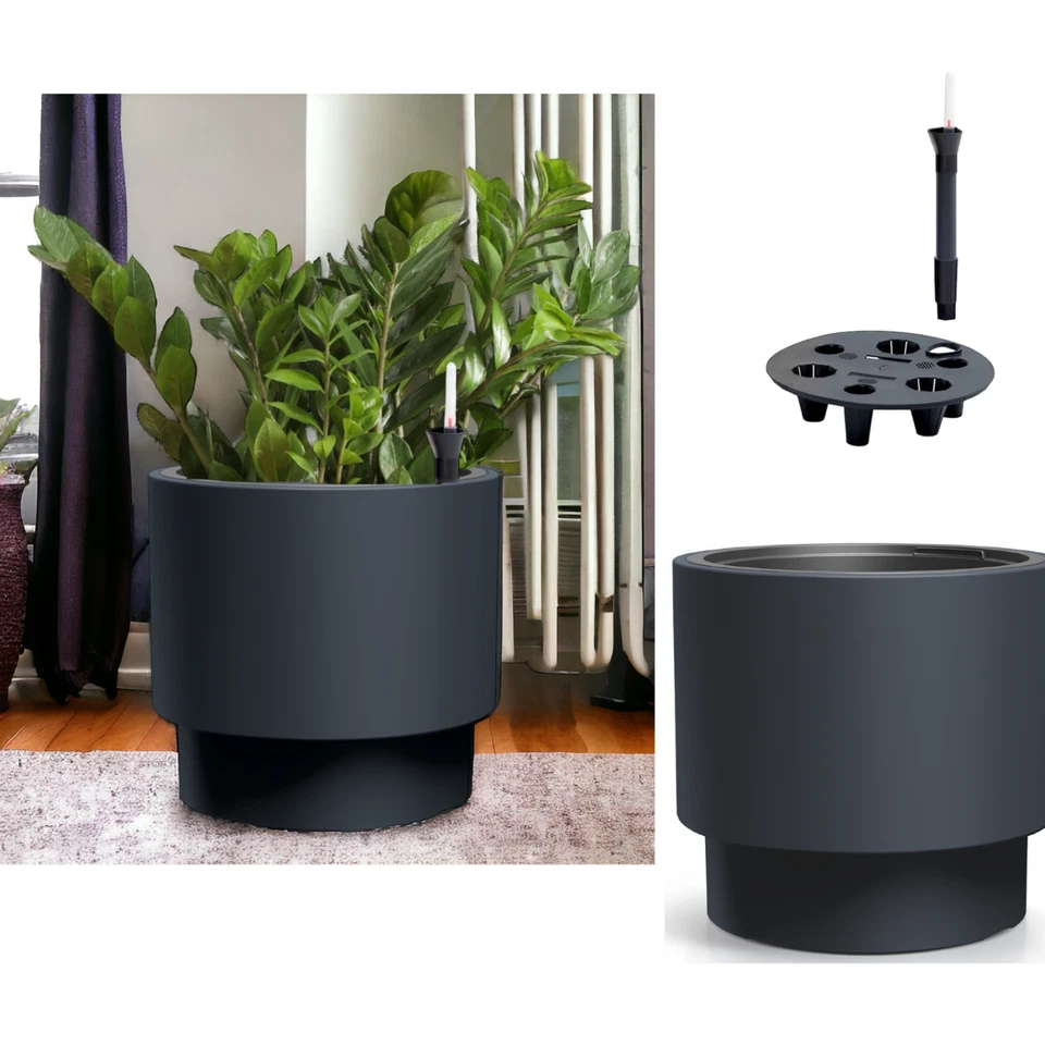 Blumenkübel Blumentopf Bewässerungssystem Einsatz Rund MATT(Anthrazit; L/XL/XXL) - Bild 2 von 4