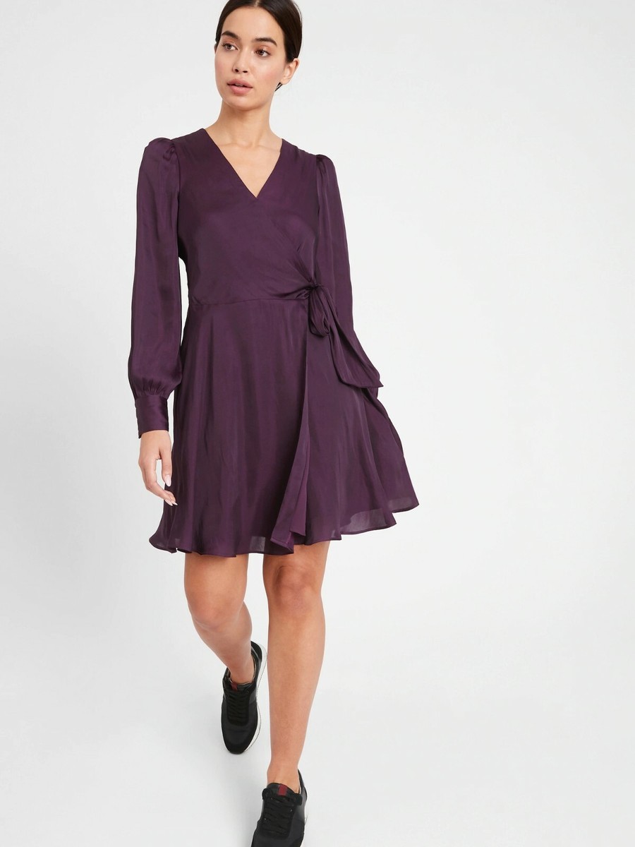 banana republic satin puff sleeve wrap dress Banana Republic | Dresses | Banana Republic Green Satin Puff Sleeve Wrap  Dress 2w