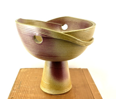 Vintage Japanese Mid Century Ikebana Pedestal Vase Sumiko Japan