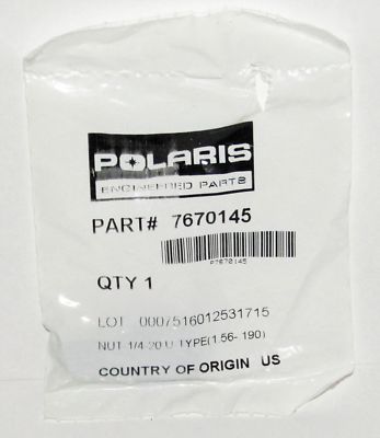 NEW POLARIS ENGINEERED PARTS U-TYPE NUT 1/4-20 OEM PART NO. 7670145