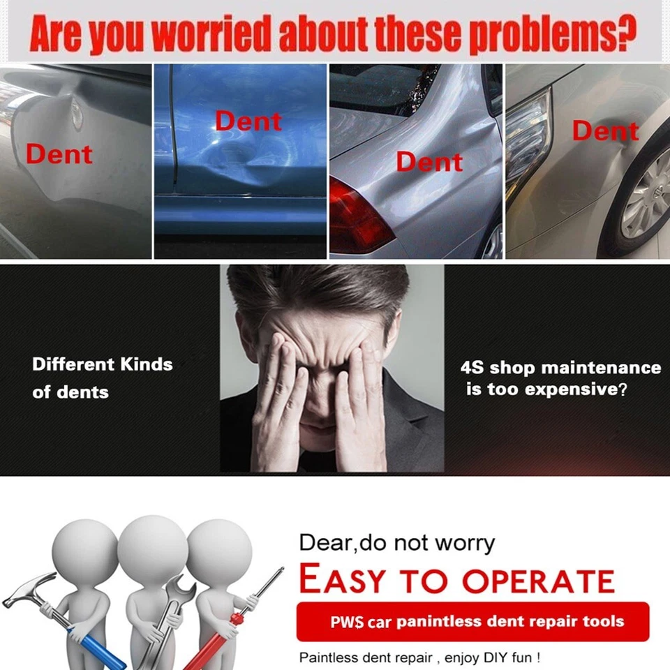 Automotive Dent Removal Tool Auto Dent Repair Kit Dent Lifter Dent Removal Tool PDR - Image 2 of 4