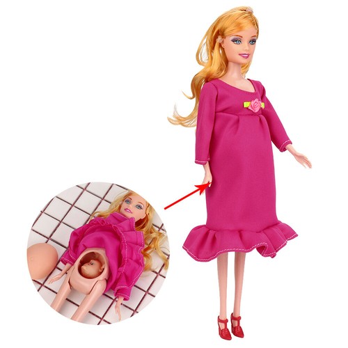 Eudacation Real Pregnant Doll Dress Set Mom Doll Have a Baby On Her Belly Xmas - Picture 12 of 18
