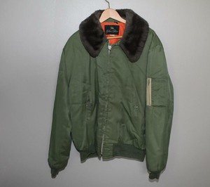 Piloto Verde Vintage Jaqueta Casaco Anos 70 44 Reg Exército Bomber Gola Pele Artificial Talon Zip | eBay