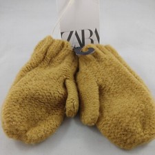 ZARA Mittens Childs 3-5 yrs Yellow Knit Acrylic Soft Children Size 39 New a19