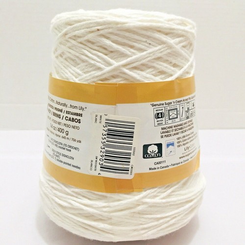 Lily Sugar'n Cream 100% Cotton Yarn 14 oz.Cones White, 103002 - Picture 4 of 11