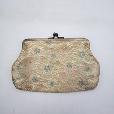 Vintage Embroidered "Handful of Charm" Luzier Clutch Purse Handbag  Floral