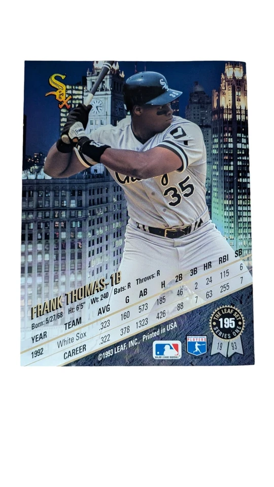 1993 Фрэнк Томас Чикаго White Sox 4-страничный оригинальный печатный буклет ~ 8 x 10,5" - Изображение 3 из 3