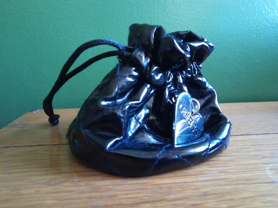 Preowned Genuine GUESS Pouch Purse Draw String Bag - Watch or Jewellery - Black - Image 2 of 4