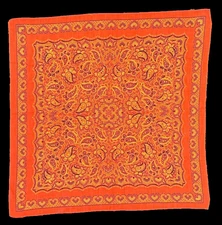 Vintage Hearts and Paisley Bandanna Handkerchief