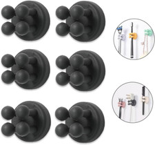 Silicone Toothbrush Holders for Bathrooms - 6 Pcs Black Wall Mounted Shower Razo