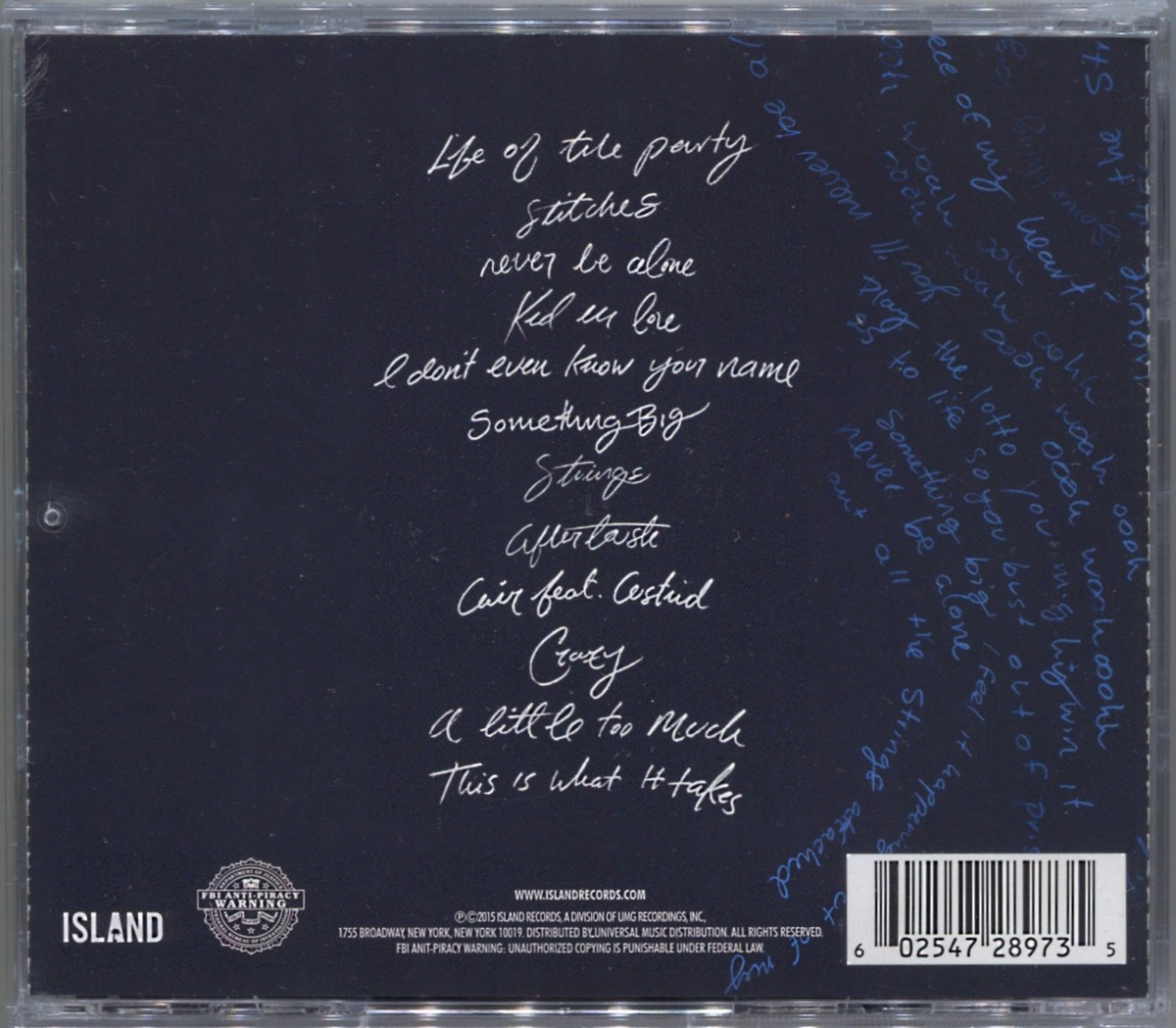 EXCLUSIVE Cover Art---- SHAWN MENDES Handwritten CD Something Big