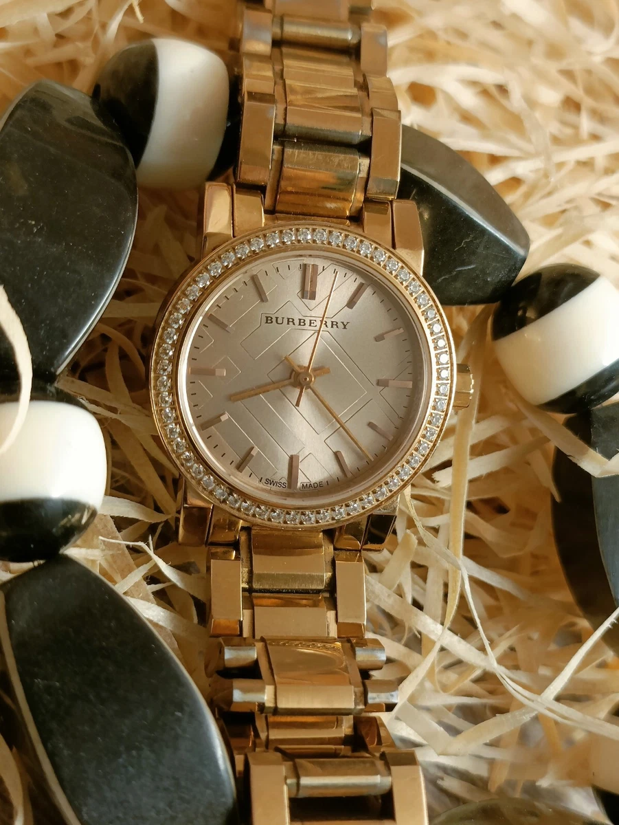 Rose gold burberry watch new arrivals