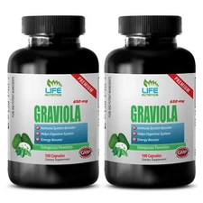 Graviola Fruit - Graviola (leaf powder) 650 mg Immune System Booster Pills 2B