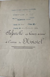 SCHOKOLADE MENIER PLAN DE LA PASERELLE EN BETON WAFFE DER NUSSFABRIK 1905