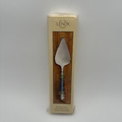 Lenox Everyday Gatherings Stainless Steel and Glass Handle Cake Server-NIB