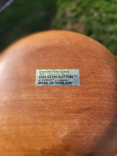 Gailstyne-Sutton Vintage Teak Wood Bowls And Server Utensils 7pc- Thailand - Picture 6 of 9