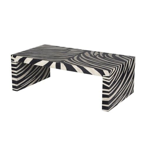 Bone Inlay Coffee Table, Canter Table Wood Modern Pattern Home Decor Furniture - Picture 7 of 12