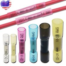 Waterproof Heat Shrink Butt Connectors Marine Crimp Wire Splice Terminals 26-10