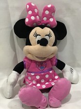 Disney Minnie Mouse Bowtique Doll Plush 14" Light Up And Singing Button In Hands