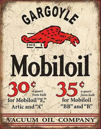 Mobil Gargoyle Vacuum Oil Company Tin Metal Sign 12x16 inch Vintage Look