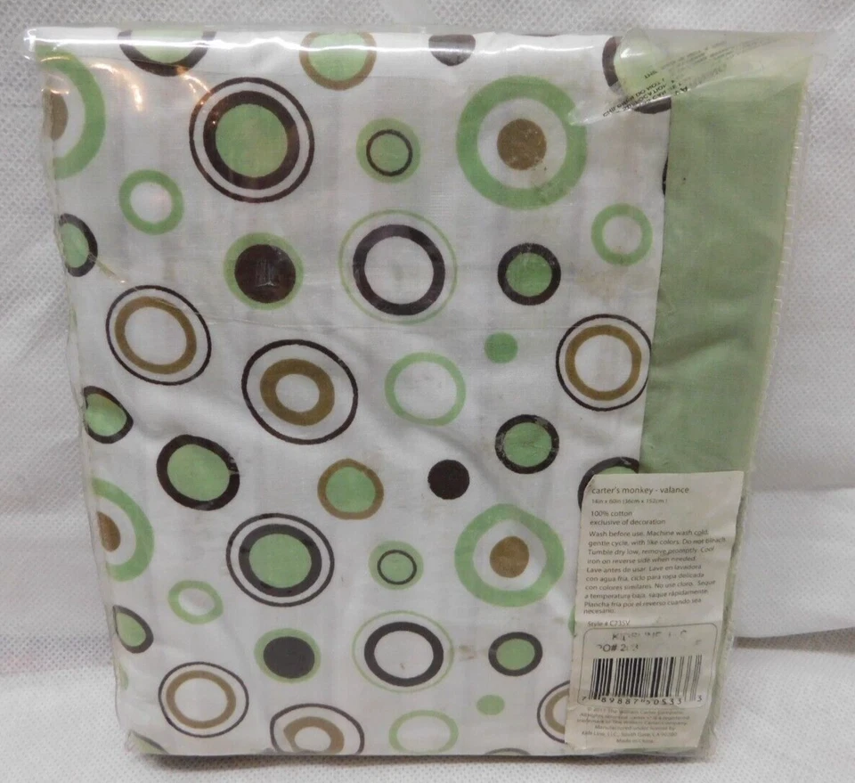 Carter's Monkey Window Valance Boy's 14 in x 60 in 100% Cotton - Image 3 of 4