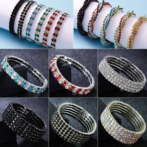Fashion-Multilayer-Rhinestone-Crystal-Stretch-Bracelet-Bangle-Wedding-Wristband