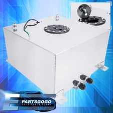 13Gallon 50L Chrome Black Aluminum Lightweight Fuel Cell Tank +Level Sender