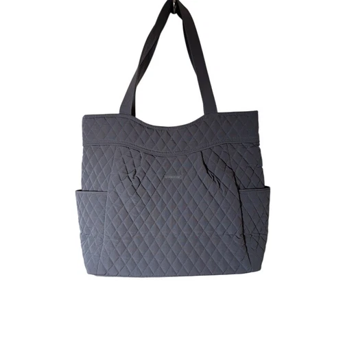 Vera Bradley Tote Bag Quilted Shoulder Bag Travel Carry On Gray