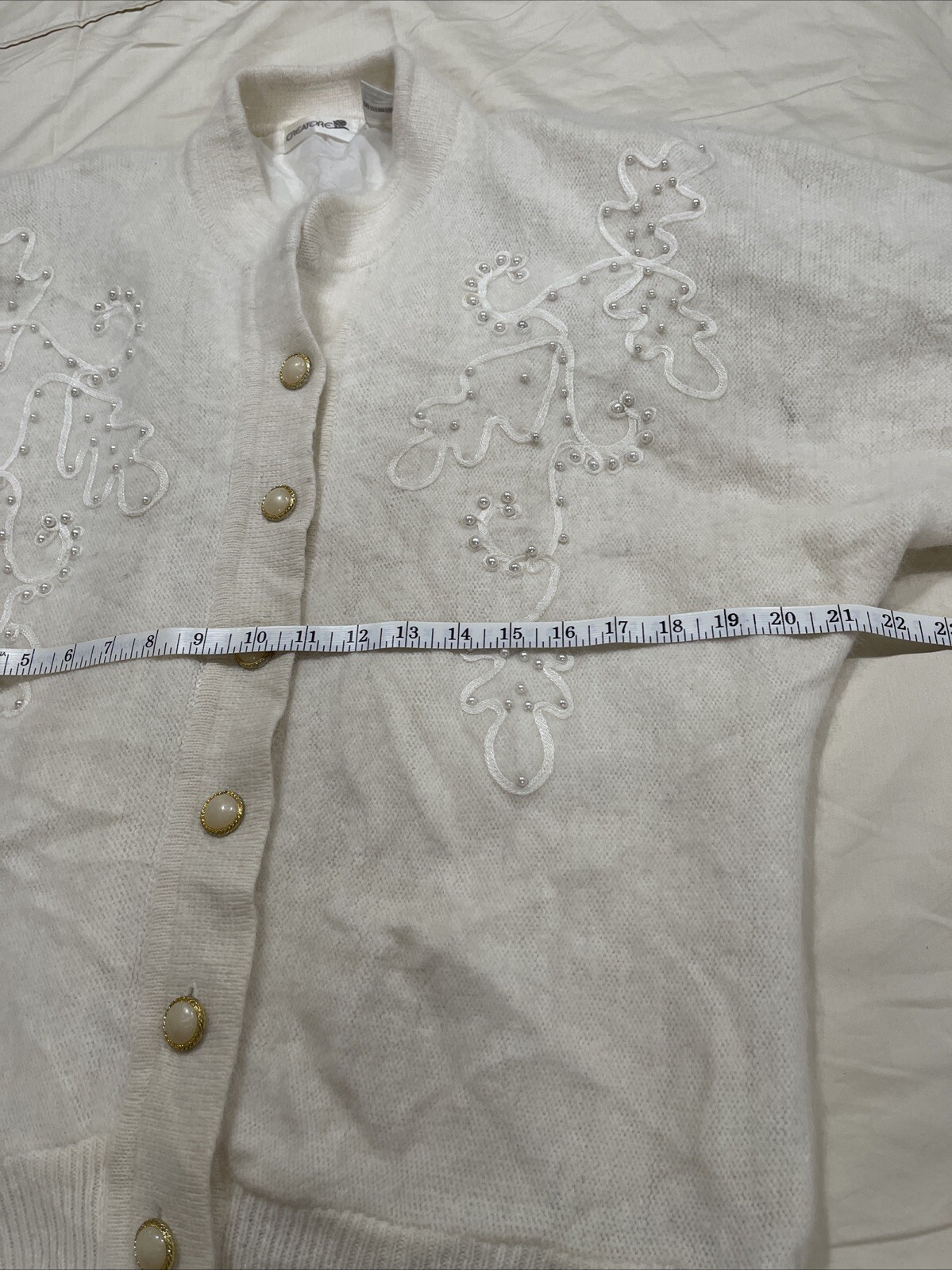 Creatore Women’s Cardigan Angora /Wool White Size M