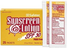 Sunscreen Lotion 3.5g Travel Pouch Bulk SPF 30 (100ct.) Safetec 53706